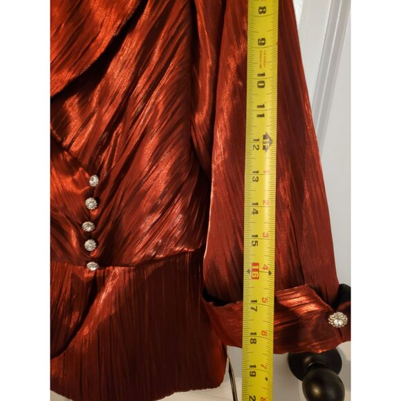 J.R Nites Women 20W Plus Size top Red New with Tags Zipper closure - Picture 8 of 10